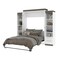 Bestar Orion 104W Queen Murphy Bed and 2 Narrow Shelving Units with Drawers (105W), White & Walnut Grey 116885-000017 - alternate 2